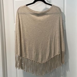 DKNY Fringed Poncho
